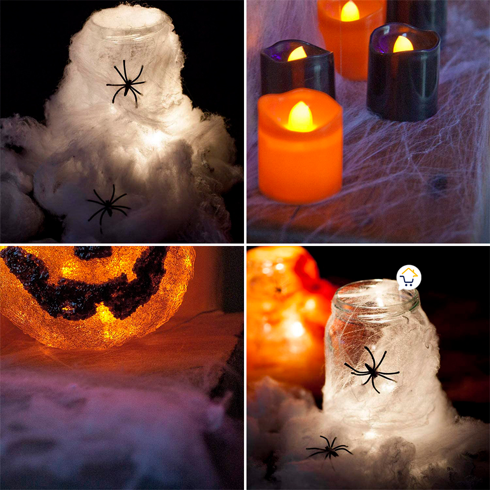 Miniatura 7 de Telaraña Decorativa X6 Arañas 4016